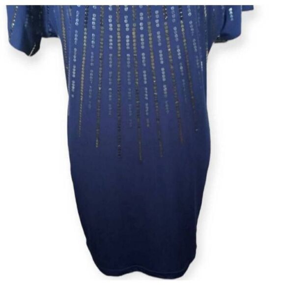 B. DARLIN NAVY & SEQUIN DRESS SZ.5/6 EUC. - Picture 3 of 7